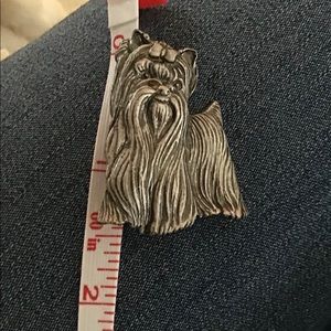 Vintage pewter Yorkie dog Pin